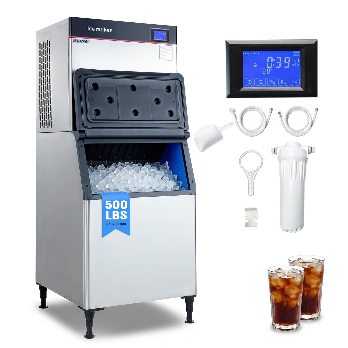 Commercial Ice Maker Machine 550LBS Daily Production